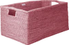 Rechteckiger Raffia-Korb Pink XL Rice by Rice – Handgefertigt