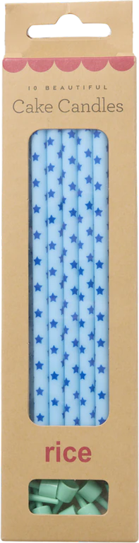 Geburtstagskerzen Blau Sterne Rice by Rice – 10er Set 18cm