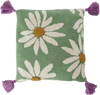 Dekokissen Rice by Rice Blumen Grün – Baumwolle Quasten 40x40 cm - Green