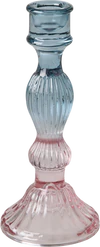 Großer Kerzenhalter Glas Rosa Blau - Rice by Rice