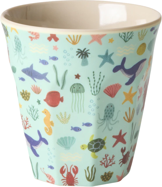 Kinderbecher Melamin 160ml Blau Ozean Rice by Rice