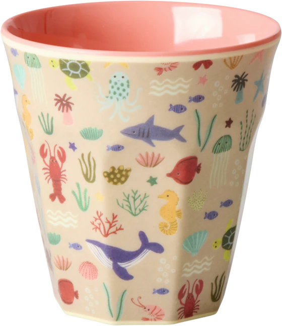 Kinderbecher Melamin 160ml Korallenmotiv Rice by Rice