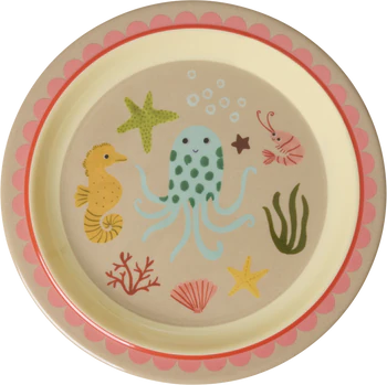 Kinderteller Melamin Rice by Rice Korallenriff robust leicht
