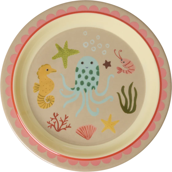 Kinderteller Melamin Rice by Rice Korallenriff robust leicht
