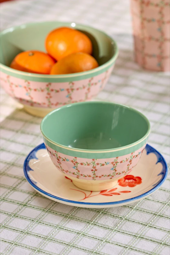 Kleine Melamin-Schale 300 ml kariert Rice by Rice robust