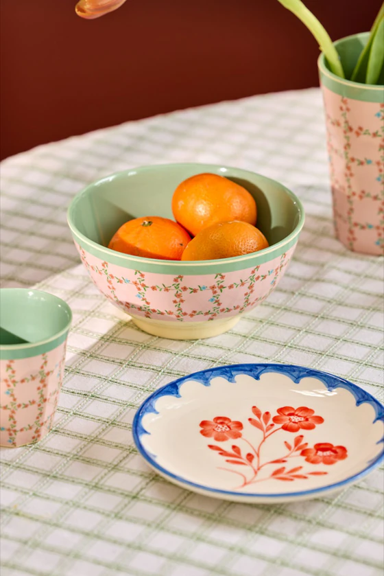 Melamin-Schale Medium 700 ml Rice by Rice – Kariertes Design