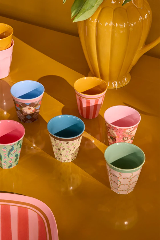 Kleine Melaminbecher-Set Rice by Rice 6er bunt stapelbar