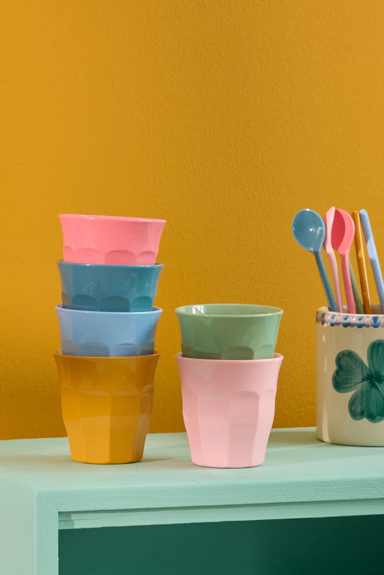 Kleine Melaminbecher-Set Rice by Rice 6er bunt stapelbar