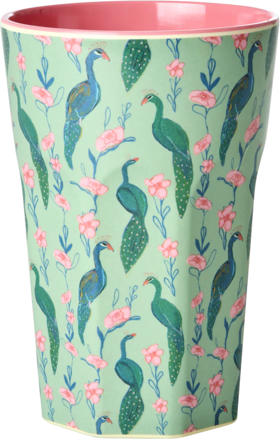 Trinkbecher Melamin Peacock Print 400ml - Rice by Rice