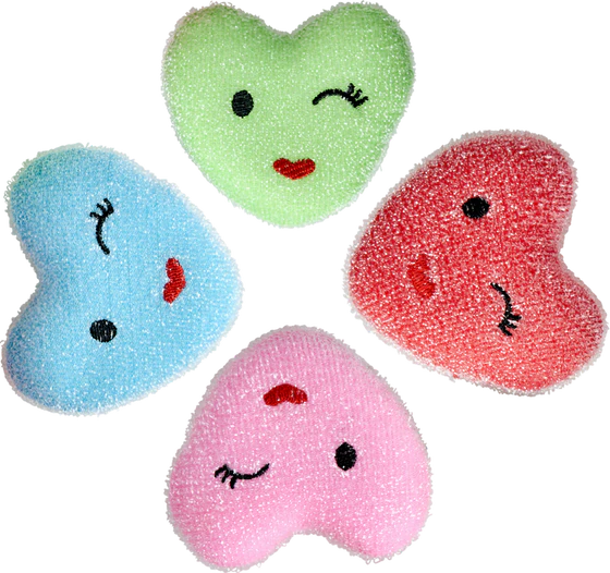 Küchenschwämme Herzform Rice by Rice – 4 Farben Set, sanft & langlebig