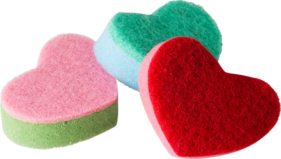 Küchenschwämme Herzform Rice by Rice – 4 Farben Set, sanft & langlebig