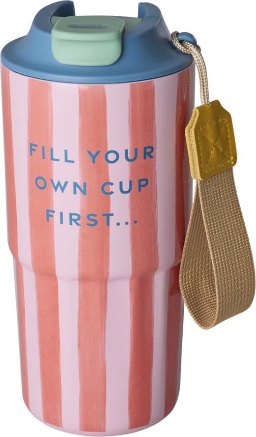 Isolierbecher Rice by Rice 550 ml Edelstahl Streifenmuster