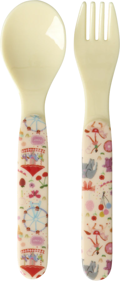 Kinderbesteck-Set Rosa Jahrmarkt Rice by Rice – Bruchfest Melamin