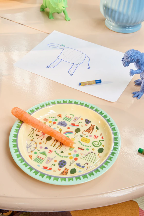 Kinderteller Melamin Mint Fun Fair Rice by Rice – Bruchfest & BPA-frei