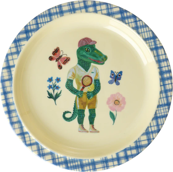 Kinderteller Melamin Blau Rice by Rice – Bruchfest & BPA-frei