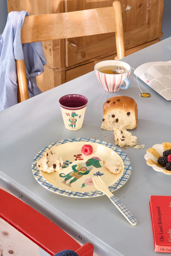 Kinderteller Melamin Blau Rice by Rice – Bruchfest & BPA-frei