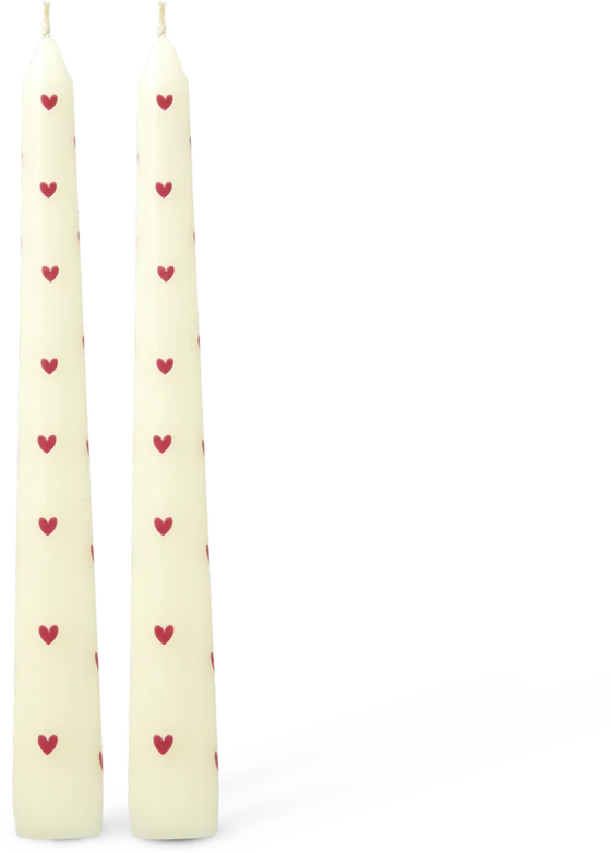 Stabkerzen-Set Rice by Rice Herzprint 6HR 2er Paraffin