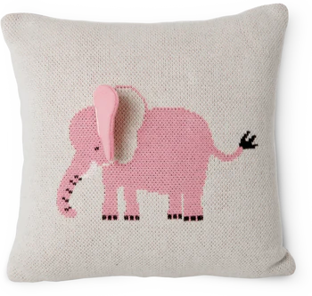 Kinder-Dekokissen Elefant 3D Rosa Small – Rice by Rice