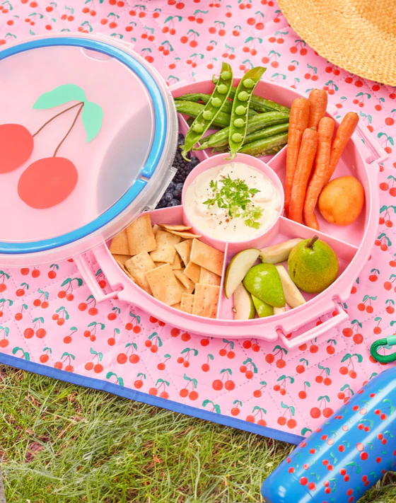 Serviertablett mit Griff Rosa Kirsch Rice by Rice – Lebensmittelecht