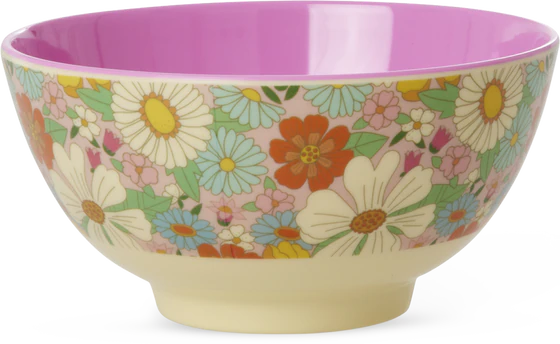 Melamin-Schale 700ml Flower Power Rice by Rice – Bruchfest & Spülmaschinengeeignet