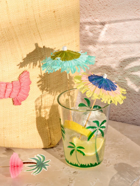 Cocktailspieße Schirmchen 8er-Set Rice by Rice – Bunte Partydeko