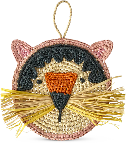 Wanddekoration Tiermotiv Rice by Rice Raffia Pink Klein