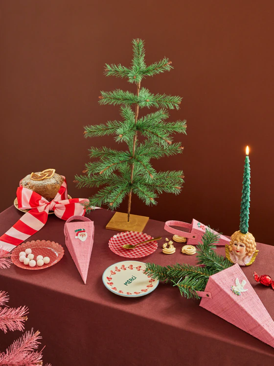 Weihnachtsanhänger Raffia Kræmmerhus Taubenstickerei Rice