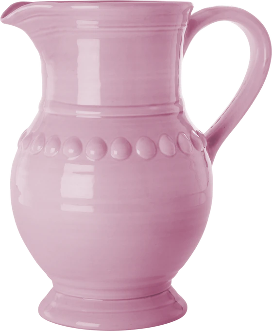 Große Keramikkanne Rice by Rice 7,9L Soft Pink Glasiert