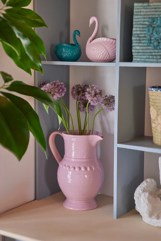 Große Keramikkanne Rice by Rice 7,9L Soft Pink Glasiert