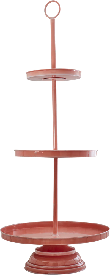 Dreistufiges Metallregal Cute Coral Rice by Rice – Extragroß, Lackiert