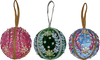 Weihnachtsbaum-Anhänger Rice by Rice – Samt & Perlen 3er-Set - Christmas Fabric Ornament with Beads - Baublets in 3 Asst. Colors