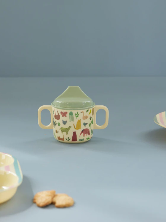 Baby-Trinklernbecher Rice by Rice Jungle Blau 250 ml Melamin