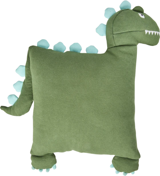 Kinder-Dekokissen Dinosaurier Rice by Rice Grün Baumwolle