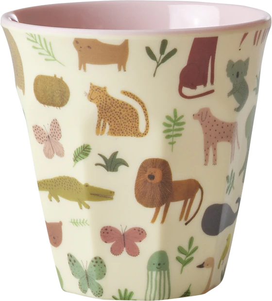 Kinderbecher Melamin 160ml Rosa Dschungel Rice by Rice