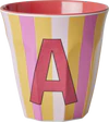 Melamin-Trinkbecher Rice by Rice 250 ml Streifen A bruchfest - Melamine Cup with the Letter A - Stripes - Medium - 250 ml