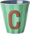 Melamin-Trinkbecher Rice by Rice C Streifen 250 ml robust - Melamine Cup with the Letter C - Stripes - Medium - 250 ml