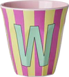 Melamin-Trinkbecher Rice by Rice W Streifen 250 ml robust - Melamine Cup with the Letter W - Stripes - Medium - 250 ml
