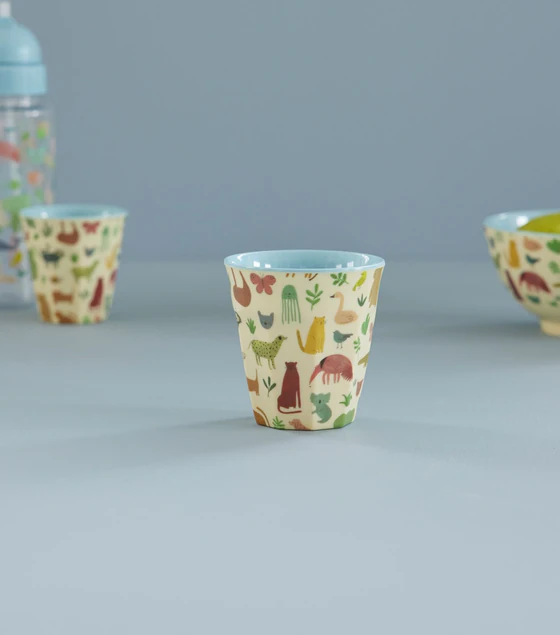 Melamin-Trinkbecher Rice by Rice 250 ml Dusty Blue Jungle