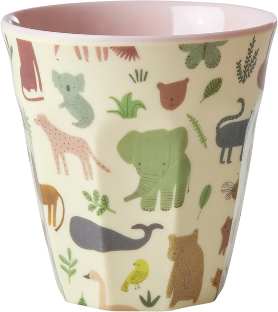 Melamin-Trinkbecher Rice by Rice 250 ml Rosa Jungle Print