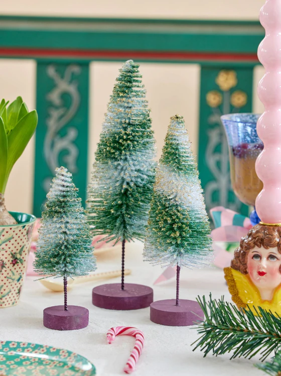 Dekoratives Tannenbaum-Set Grün – Rice by Rice Vintage-Look
