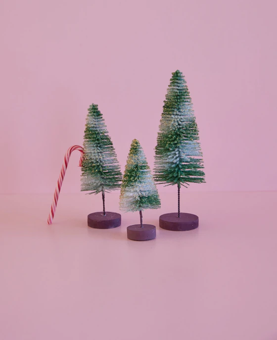 Dekoratives Tannenbaum-Set Grün – Rice by Rice Vintage-Look