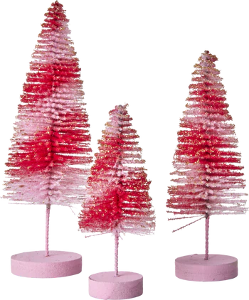 Dekoratives Mini-Tannenbaum-Set Pink Rice by Rice – Vintage-Look