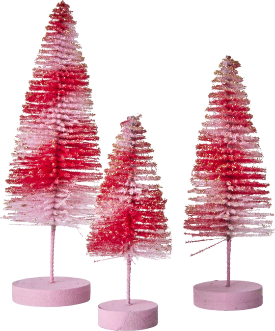 Dekoratives Mini-Tannenbaum-Set Pink Rice by Rice – Vintage-Look