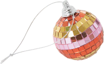Dekorativer Spiegel-Disco-Ball Rice by Rice Rot-Pink-Gold Klein