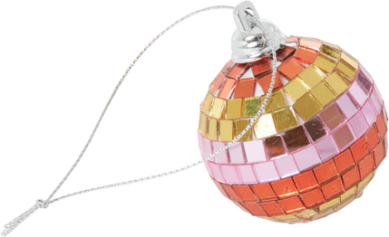 Dekorativer Spiegel-Disco-Ball Rice by Rice Rot-Pink-Gold Klein