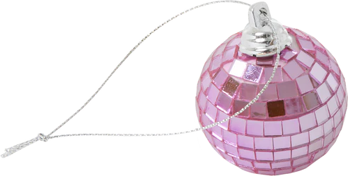 Dekorativer Spiegel-Disco-Ball Rice by Rice Soft Pink Klein