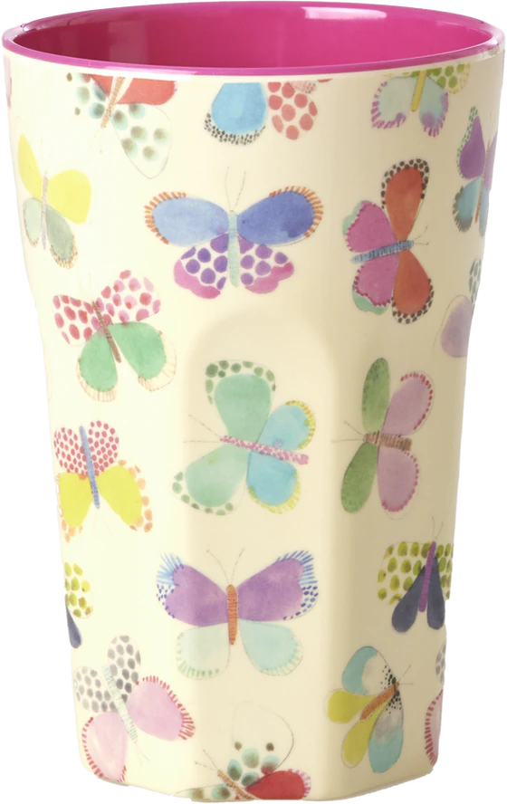 Trinkbecher Melamin 400ml Schmetterlings-Print Rice by Rice