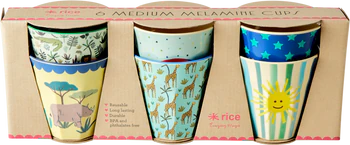 Kinder-Trinkbecher-Set Rice by Rice 6er Melamin 250 ml bunt