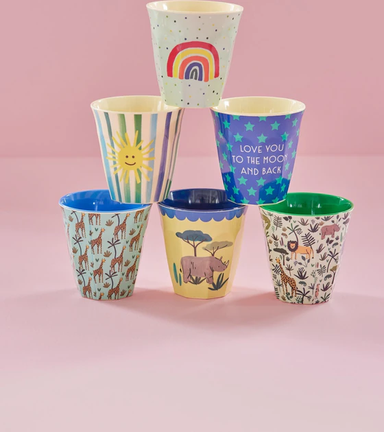 Kinder-Trinkbecher-Set Rice by Rice 6er Melamin 250 ml bunt