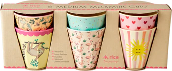 Kinderbecher-Set Melamin Rice by Rice 250ml 6er Pack bunt